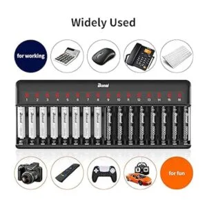 BONAI Cargador de batería AA AAA de 16 bahías para_6