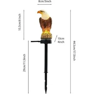CHUANGFENG Figura de águila para jardín luz solar de_7