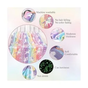 Manta que brilla en la oscuridad regalos de unicornio_5