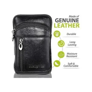 Hengwin Riñonera de cuero para teléfono celular bolsa de_2
