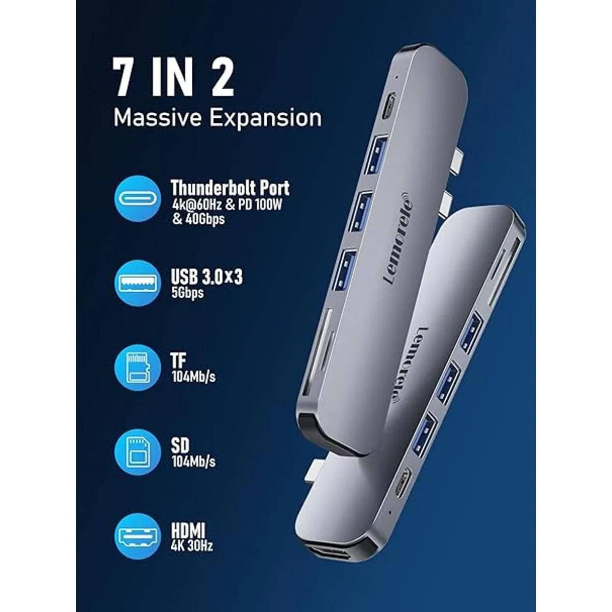Lemorele USB C Hub for MacBook Pro Air M1 M2 2022 2021_2