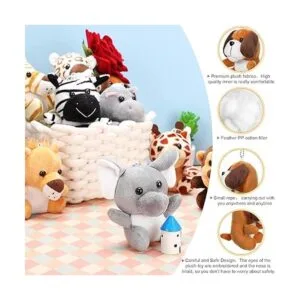 12 piezas de mini animales de peluche de animales de la_3