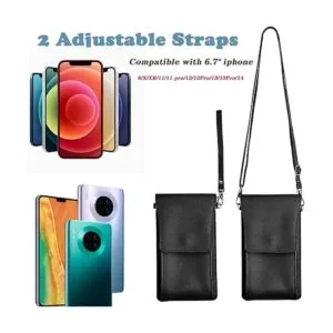 Bolso cruzado para teléfono con pantalla táctil negra para_2
