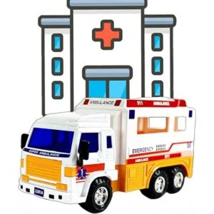 BigDaddy Meduim Duty Friction Powered 911 Ambulancia_1