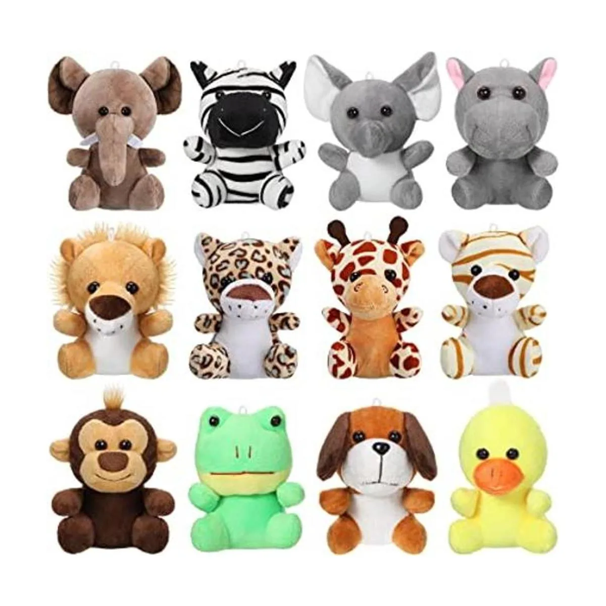 12 piezas de mini animales de peluche de animales de la_1