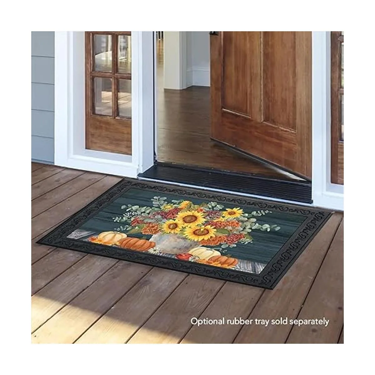 Felpudo de otoño con girasoles y hortensias de 30 x 18_2