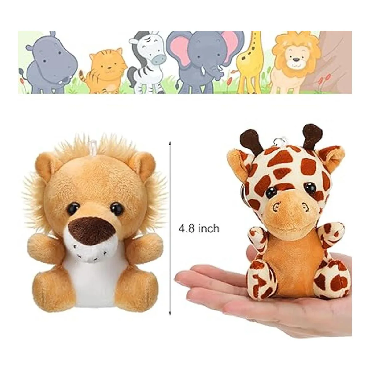 12 piezas de mini animales de peluche de animales de la_2