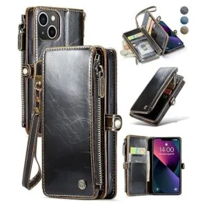 Defencase Funda tipo cartera para iPhone 13 funda para_1