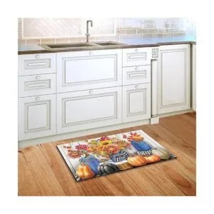 Briarwood Lane Felpudo floral de otoño con calabazas_3