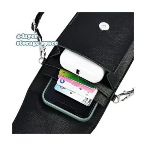 Bolso cruzado para teléfono con pantalla táctil negra para_3