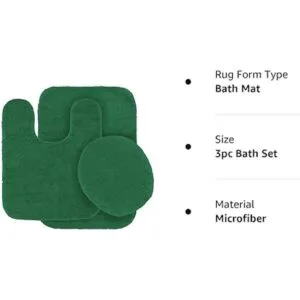 Mk Home LLC Angela Juego de 3 alfombras de baño suaves_2