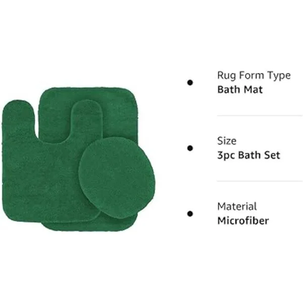 Mk Home LLC Angela Juego de 3 alfombras de baño suaves_2