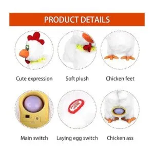 HBBHML Muñeca eléctrica de peluche de pollo con sonido de_3