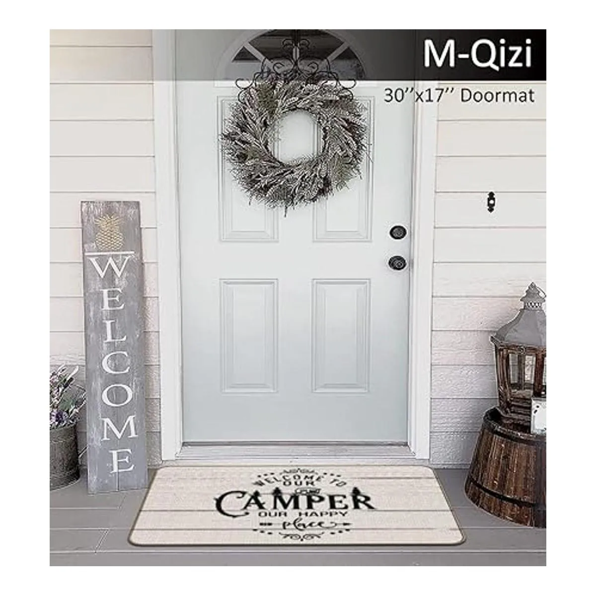 Welcome to Our Camper Our Happy Place Decor Felpudo de 17_6