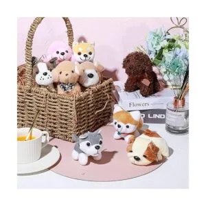 9 piezas de mini animales de peluche para mascotas mini_3