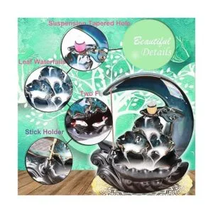 Zvaiuk New Moon Backflow Incense HolderWaterfall Incense_3