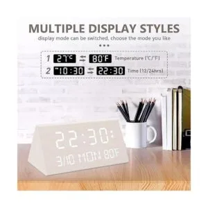 Kogonee Reloj despertador digital de madera 0100 de_5