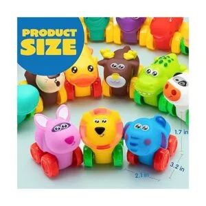 JOYIN 18 piezas de automóviles de animales juguete de_5