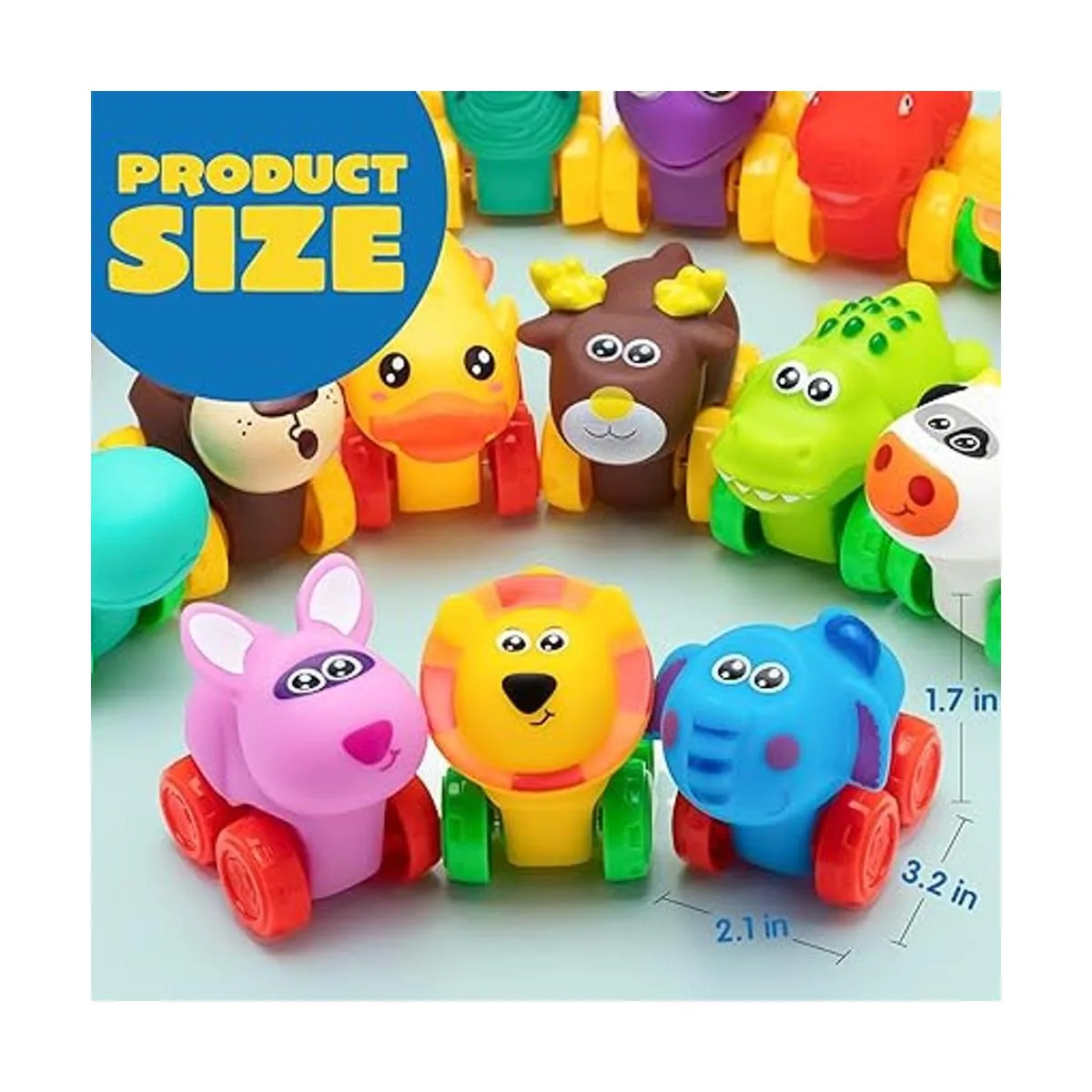 JOYIN 18 piezas de automóviles de animales juguete de_5