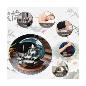 Zvaiuk New Moon Backflow Incense HolderWaterfall Incense_4