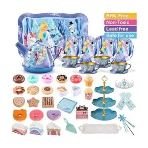 Golray Juego de fiesta de té para niñas pequeñas juguetes_3
