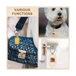 Auihiay 70 llaveros de madera en blanco con grabado de_6