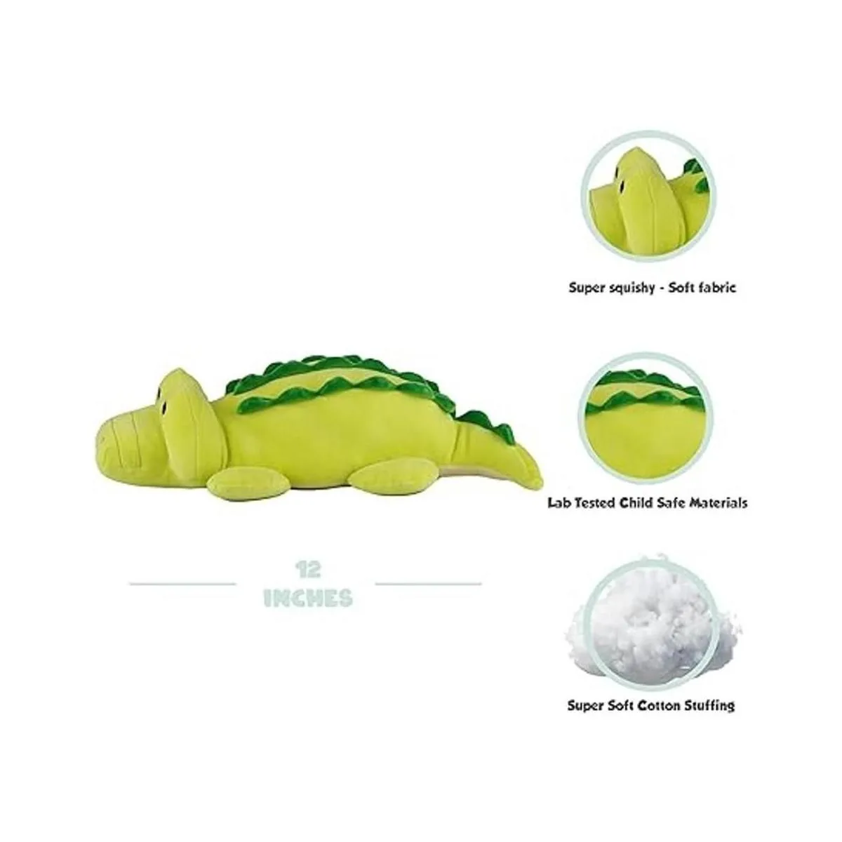 Avocatt Juguete de peluche de cocodrilo verde Gator de_2