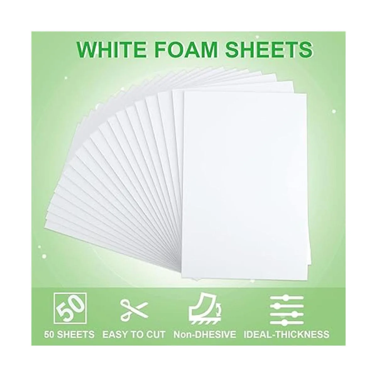 DAJAVE Paquete de 50 hojas de espuma EVA blanca de 0.118_3