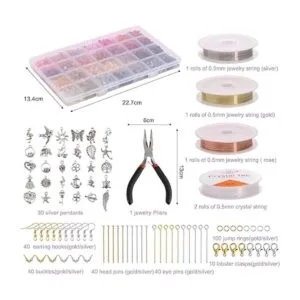 Quefe 1800 cuentas de cristal de 56 colores kit de_2