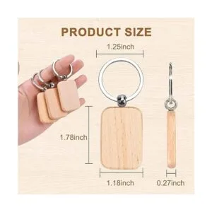 Auihiay 70 llaveros de madera en blanco con grabado de_3