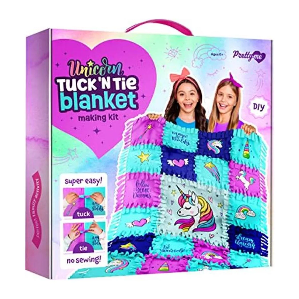 Pretty Me Unicorn Tuck N Tie Kit de manta de forro_1