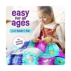 Pretty Me Unicorn Tuck N Tie Kit de manta de forro_3