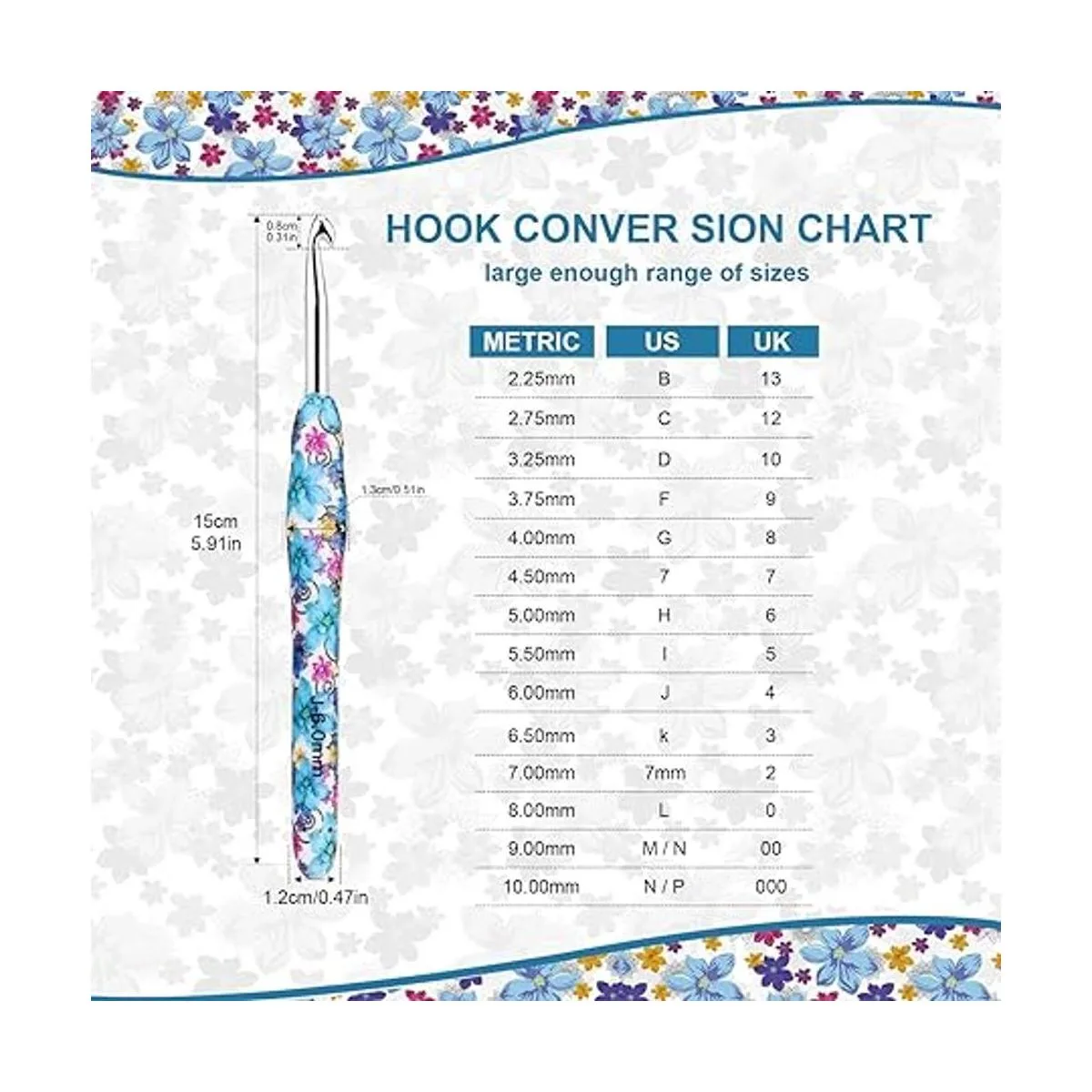 BCMRUN Juego de ganchos de ganchillo 14 tamaños de 0.089_2