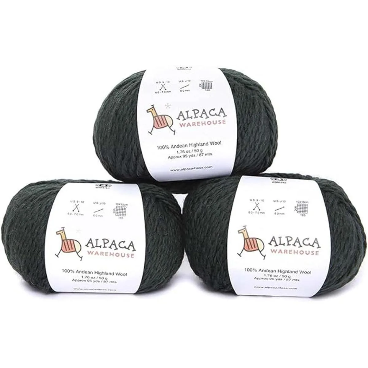 Juego de 3 madejas 100 de lana Highland 5.29 oz de peso_1