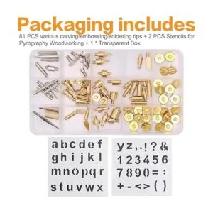 82 piezas de accesorios de leña para pluma de pirografía_7