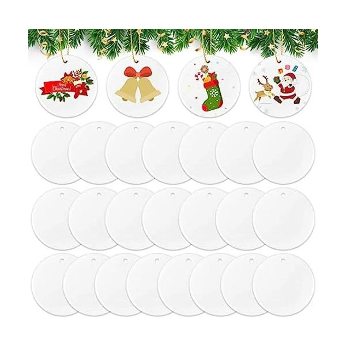 26 adornos de sublimación de cerámica en blanco adornos_1