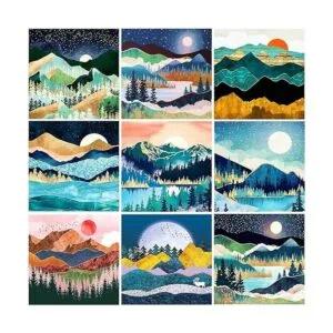 TWBB Juego de 9 pinturas de diamantes 5D para adultos_1