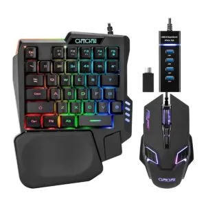 Mouse de media mano con teclado USB Spilitter TipoC_1