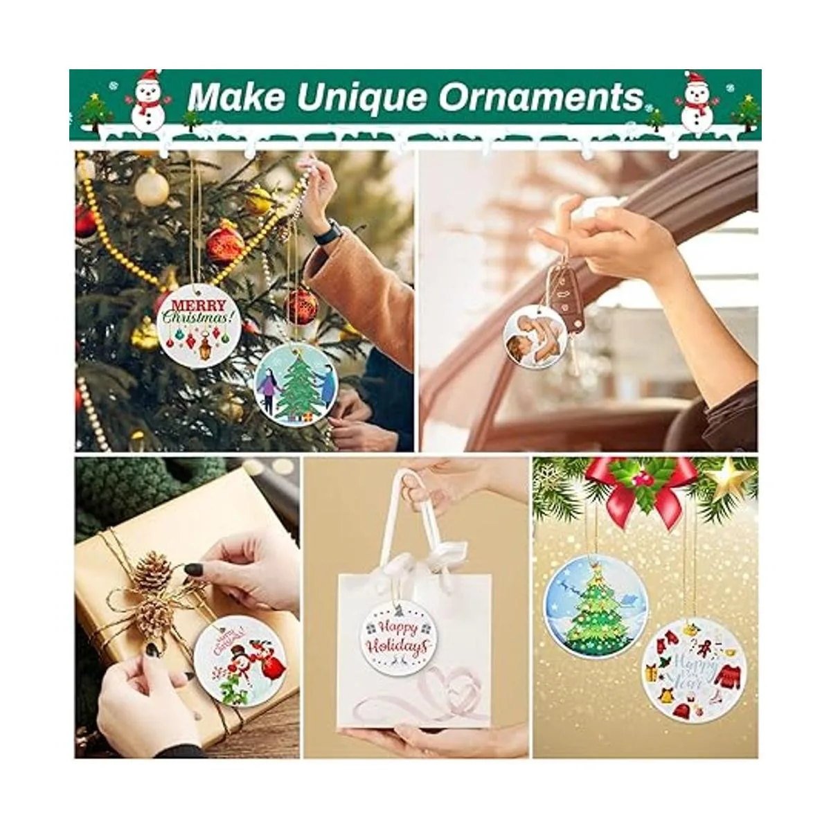 26 adornos de sublimación de cerámica en blanco adornos_6