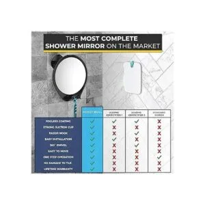 HoneyBull Espejo de ducha sin niebla para afeitar con_6