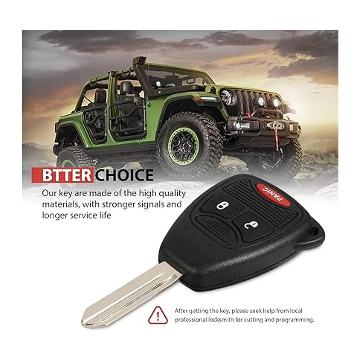 VOFONO 3BTN Llave de repuesto para coche control remoto_5