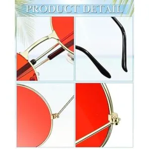 30 pares de gafas de sol hippie redondas retro de colores_4