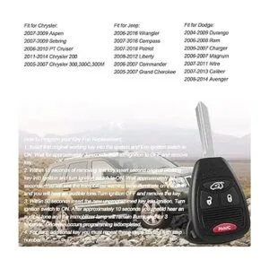 Llavero de repuesto de 4 botones para Chrysler 300c 200_6