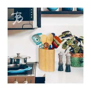 Totally Bamboo Soporte para utensilios de cocina de bambú_2