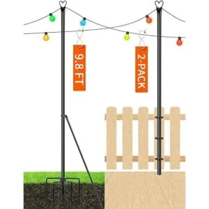 Poste de luz de cadena Postes de acero para colgar luces_1
