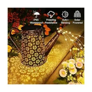 Afootry Regadera solar con luces decoración solar de_2