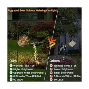 Afootry Regadera solar con luces decoración solar de_4