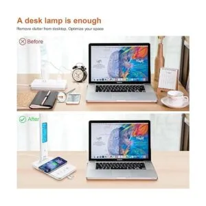 SNSOK Lámpara de escritorio LED con cargador inalámbrico_2