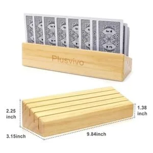 Plusvivo Juego de 2 tarjeteros para naipes de madera_5