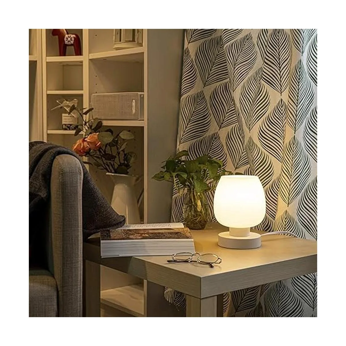 Lámpara de mesa de noche táctil lámpara pequeña moderna_5